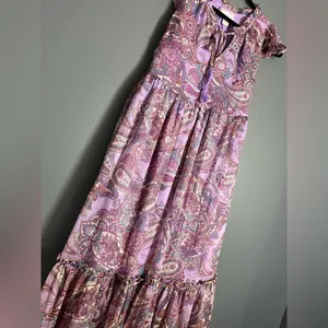 FREE PEOPLE Band Of The Free Boho Paisley Purple Maxi Dress Women’s Sz S EUC thumbnail 3