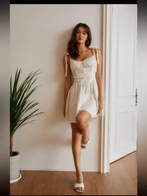 For love & lemons Jessie white corset mini dress thumbnail 4