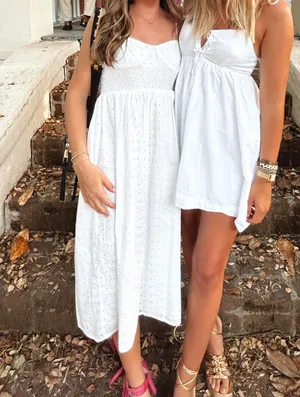 Target White Eyelet Midi Dress thumbnail 4
