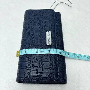 Nautica Wallet Identity Protection Navy Blue Faux‎ Leather Card Slots thumbnail 6
