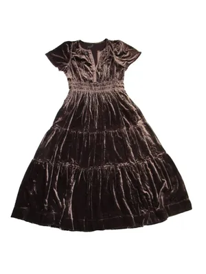 NWT by Anthropologie The Somerset Maxi in Chocolate Brown Velvet Edition Dress L thumbnail 6
