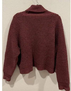 MADEWELL Burgundy Side-Button Turtleneck Sweater thumbnail 8