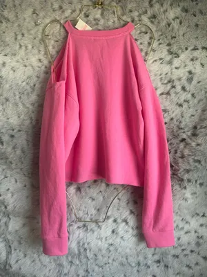 89. Victoria's Secret PINK Bright Pink Crewneck Sweatshirt nwt thumbnail 5
