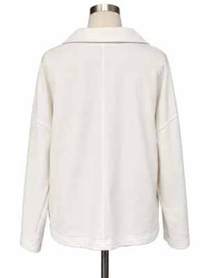 Banana Republic White Collared Pullover Sweatshirt Size Large Oversized thumbnail 4