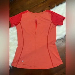Lululemon Run Fast Track Short Sleeve Top Love Red Size 4 Running thumbnail 5