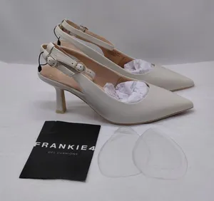 Frankie4 Womens Gigi Pumps Sz 10 Ivory Leather Pointed Toe Heels Wedding Party thumbnail 1