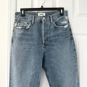 Riley High Rise Straight Crop Denim Jeans Button Fly In Frequency 27 thumbnail 8