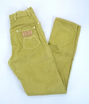Maverick‎ Jeans Womens 7/8 Slim Mustard Yellow Vintage 70s High Waist USA Retro thumbnail 1
