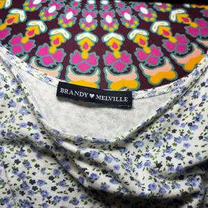 ✨Brandy Melville Floral Mini Dress Spaghetti Strap White Blue‎ thumbnail 3