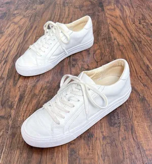 Madewell • Sidewalk Low-Top Sneakers in Leather white cream lace up thumbnail 2