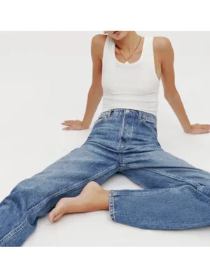 Reformation | Cynthia High Rise Striaght Long Jeans thumbnail 2