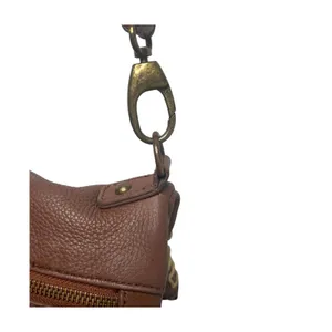 Lucky Brand Crossbody Brown Pebbled Leather Foldover Purse Bag Convertible Hobo thumbnail 5