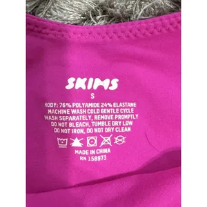 SKIMS Women’s Fits Everybody Square Neck Bodysuit Pink Thong Sleeveless Size S thumbnail 12