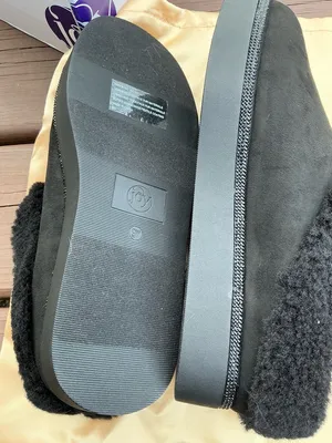 Joy Joy Faux shearling platform outdoor slippers NEW thumbnail 10