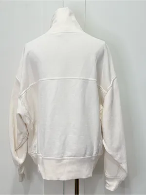Alo Yoga Hazy Mock Neck Pullover Sweatshirt Small Ivory Oversized Lounge Cozy thumbnail 7