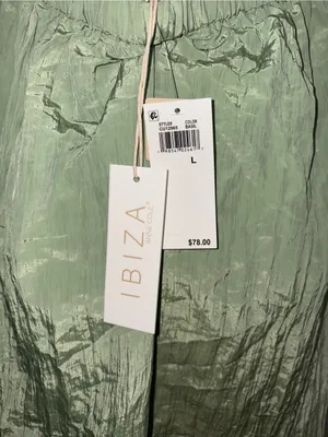 Ibiza by Anne Cole Green V-Neck Halter Maxi Dress w/ Jewel Trim Size Large thumbnail 7
