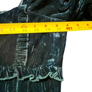 Adelyn Rae Whimsigoth Green Velvet Smocked Babydoll Midi Dress Size S Cottage thumbnail 9