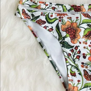 New CUPSHE Orange Ruffle Floral Bikini Size Small thumbnail 7