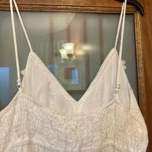 Cupshe White Lined Boho Hippie Bridal Beach Hi Low Spaghetti Strap Dress NWT XL thumbnail 6