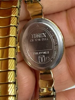 Vintage Timex Gold Tone Oval Quartz Watch Stretch Bracelet CR1216 Philippines 6” thumbnail 5