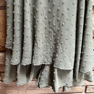Altar’d State Haisley Layered Crossover Romper Sage Green Swiss Dot XL thumbnail 11
