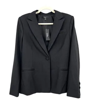 Lulus Black Blazer Jacket Shoulder Pads Single Button Closure Size Small NWT thumbnail 1