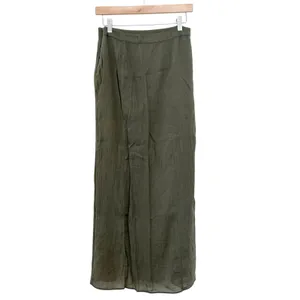 American Eagle Green Maxi Skirt with Slits Sz 4 thumbnail 4