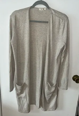 Garage Beige Cream Oversized Open Front Pockets Long Cardigan size Small thumbnail 1