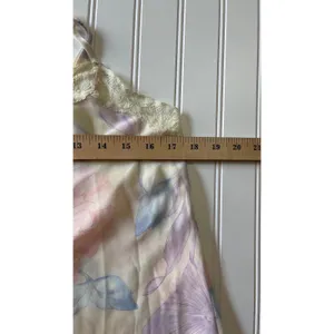 Vintage Valerie Stevens Sheer Pastel Floral Maxi Slip Dress Lace Trim Medium Y2K thumbnail 6