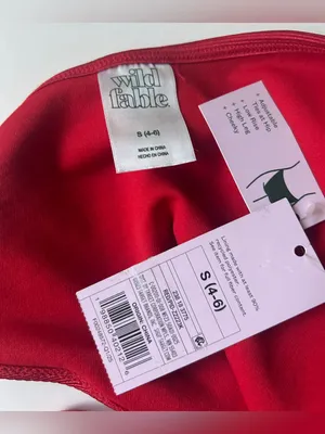 Wild Fable Red Ribbed Side Tie Bikini Bottoms NWT Small thumbnail 4