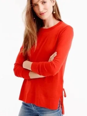 J.Crew XXS 100% Merino Side Tie Pullover Sweater. thumbnail 1