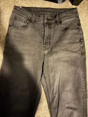 High waisted, grey jeans thumbnail 2