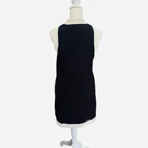 Tuckernuck Marie Dress Navy White Contrast Trim Knit Shift Mini XS thumbnail 5