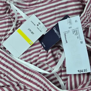 Gap Body Forever Favorite Pajama Set Rose Stripe Modal Spandex Medium NEW thumbnail 4