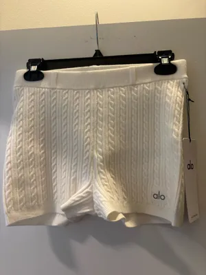 ALO Mini Cable High-Waist Sweater Short thumbnail 4