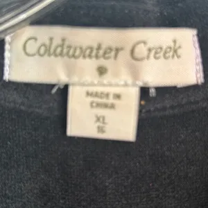 Coldwater Creek Black Faux Suede Button Front Jacket XL 16 Roll Tab Sleeve‎ thumbnail 6