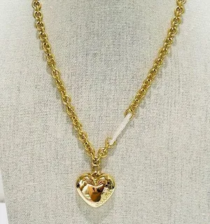 Coach Gold Heart Charm Necklace NWT thumbnail 1
