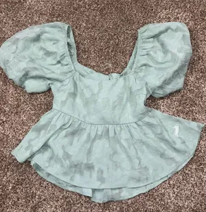 Puff Sleeve Peplum Top thumbnail 1