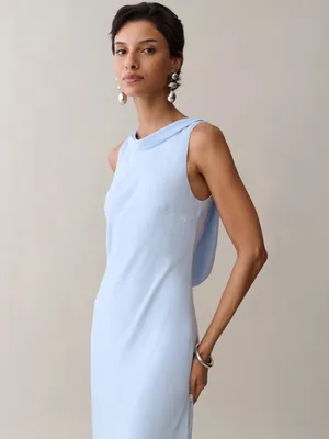 NWT Few Moda Amarosa Dress size Large L Light Blue o.p.t backless maxi thumbnail 4