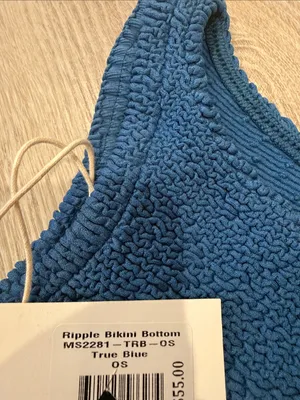 NWT Mollusk Ripple True Blue Bikini Bottom One Size thumbnail 5