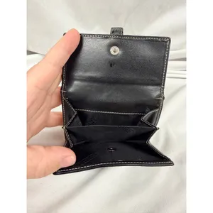 Coach Black Signature Jacquard Leather Tri-fold Buckle Wallet Vintage Y2K thumbnail 2