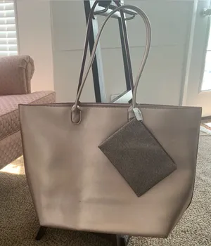 Bath & Body Works Rose Gold Metallic Tote with Glitter Wristlet thumbnail 1