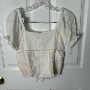 Free People Bali Alana Top & Pant Set in White XS thumbnail 6