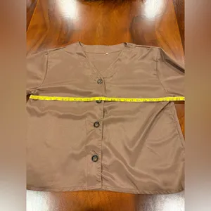 Brown Satin Button thumbnail 7