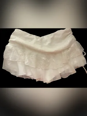 SheIn Coquette White Lace Mini Skirt with Inner Shorts Victorian Romantic Small thumbnail 4