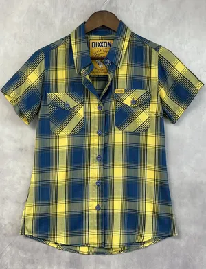 Dixxon Women Lincoln Ave Bamboo Shirt Size S Plaid‎ Punk Grunge Moto Bamboo thumbnail 1