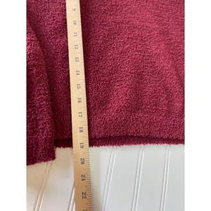 Lulus Womens Burgundy Fuzzy Knit Cropped Turtleneck Sweater Size M Wool Blend thumbnail 5