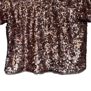 Abercrombie and Fitch Top S Rose Gold Sequins Tie Open Back Boxy‎ thumbnail 7