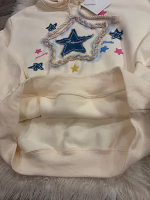 NWT Aelfric Eden star graphic appliqué oversized hoodie fleece lined S thumbnail 13