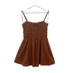 Aeropostale Cinnamon Smocked Cotton Mini Dress XL • Boho Summer Beachy Vacation thumbnail 6